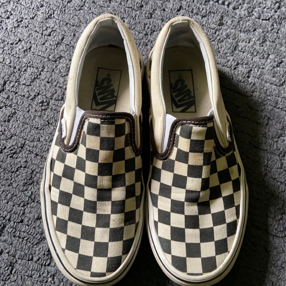 Vans checker slip on